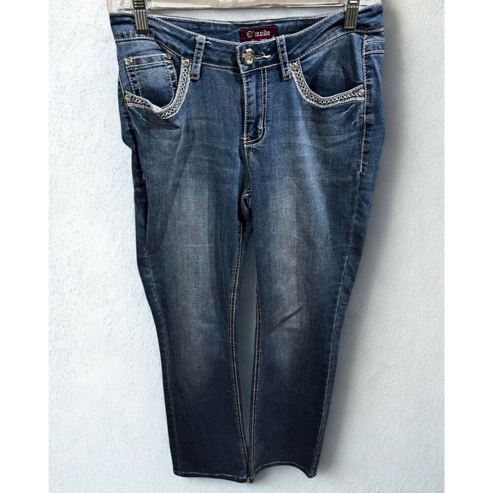 DMode Jeans Womens 9 Straight Leg Mid Rise Blue Denim Western Cowgirl Rodeo